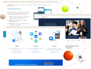 collage of webpage designs